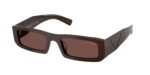 Prada PR D09SD 27I90W ανδρικά ορθογώνια γυαλιά ηλίου Cigar με σκούρους καφέ φακούς 54mm