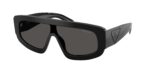 Prada PR D10S 16K08Z μαύρα ακανόνιστα ανδρικά γυαλιά ηλίου με σκούρους γκρι φακούς