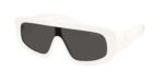 Prada PR D10S 17K08Z λευκά ανδρικά γυαλιά ηλίου shield με σκούρους γκρι φακούς