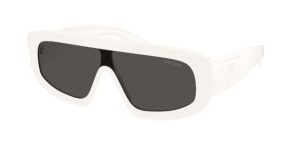 Prada PR D10S 17K08Z λευκά ανδρικά γυαλιά ηλίου shield με σκούρους γκρι φακούς