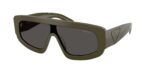 Prada PR D10S 26J70G ανδρικά γυαλιά ηλίου Laurel με πράσινο λαδί φακούς shield