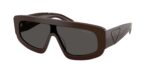 Prada PR D10S 27I50P ανδρικά γυαλιά ηλίου Cigar με σκούρους μελί φακούς shield design