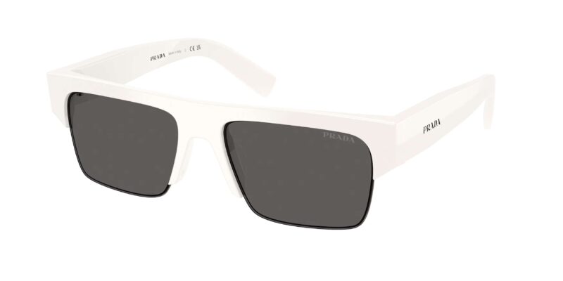 Prada PR D12SU 46120Z λευκά ανδρικά γυαλιά ηλίου με φακούς Ardesia antiriflesso 55mm