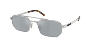Prada PR D53S 1BC40X γυαλια ηλιου με ασημί μεταλλικό σκελετό και μπλε mirror φακούς