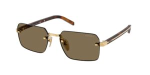 Prada D55S 5AK90F ανδρικά rimless γυαλιά ηλίου με καφέ φακούς