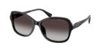 CLASSIC γυναικεία γυαλιά ηλίου RALPH LAUREN RA5351U 50018G με λαμπερό μαύρο κοκάλινο σκελετό και γκρι ντεγκραντέ φακούς.
