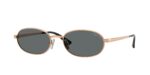 Γυναικεία γυαλιά ηλίου VOGUE VO4353S 515281 με ροζ χρυσό μεταλλικό οβάλ σκελετό και σκούρους γκρι πολωτικούς φακούς.