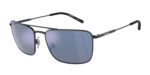 Κομψά ανδρικά γυαλιά ηλίου ARNETTE AN3088 737/22 Boulevardier με ματ μαύρο μεταλλικό σκελετό και dark grey mirror polarized φακούς.
