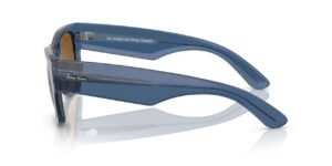 RAY-BAN RB0840S 668073 Mega wayfarer, unisex γυαλιά ηλίου με διαφανές μπλε κοκάλινο σκελετό και καφέ φακούς.