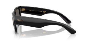RAY-BAN RB0840S 6826J5 Mega wayfarer, unisex γυαλιά ηλίου με μαύρο κοκάλινο σκελετό και υπέρμαυρους φακούς.