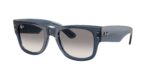 RAY-BAN RB0840S 684532 Mega wayfarer, unisex γυαλιά ηλίου με διαφανές σκούρο μπλε κοκάλινο σκελετό και διαφανείς ντεγκραντέ γκρι φακούς.