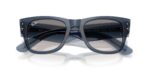 RAY-BAN RB0840S 684532 Mega wayfarer, unisex γυαλιά ηλίου με διαφανές σκούρο μπλε κοκάλινο σκελετό και διαφανείς ντεγκραντέ γκρι φακούς.