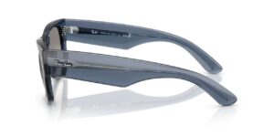 RAY-BAN RB0840S 684532 Mega wayfarer, unisex γυαλιά ηλίου με διαφανές σκούρο μπλε κοκάλινο σκελετό και διαφανείς ντεγκραντέ γκρι φακούς.