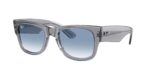 RAY-BAN RB0840S 68463F Mega wayfarer, unisex γυαλιά ηλίου με διαφανές γκρι κοκάλινο σκελετό και διαφανείς ντεγκραντέ μπλε φακούς.