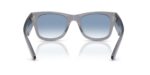 RAY-BAN RB0840S 68463F Mega wayfarer, unisex γυαλιά ηλίου με διαφανές γκρι κοκάλινο σκελετό και διαφανείς ντεγκραντέ μπλε φακούς.