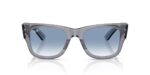 RAY-BAN RB0840S 68463F Mega wayfarer, unisex γυαλιά ηλίου με διαφανές γκρι κοκάλινο σκελετό και διαφανείς ντεγκραντέ μπλε φακούς.