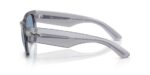 RAY-BAN RB0840S 68463F Mega wayfarer, unisex γυαλιά ηλίου με διαφανές γκρι κοκάλινο σκελετό και διαφανείς ντεγκραντέ μπλε φακούς.