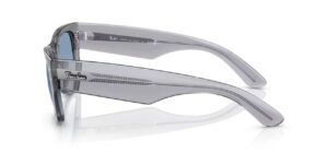 RAY-BAN RB0840S 68463F Mega wayfarer, unisex γυαλιά ηλίου με διαφανές γκρι κοκάλινο σκελετό και διαφανείς ντεγκραντέ μπλε φακούς.