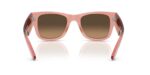 RAY-BAN RB0840S 684843 Mega wayfarer, unisex γυαλιά ηλίου με διαφανές ροζ κοκάλινο σκελετό και ανοιχτούς καφέ ντεγκραντέ φακούς.