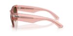 RAY-BAN RB0840S 684843 Mega wayfarer, unisex γυαλιά ηλίου με διαφανές ροζ κοκάλινο σκελετό και ανοιχτούς καφέ ντεγκραντέ φακούς.