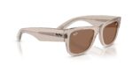RAY-BAN RB0840S 68701A Mega wayfarer unisex γυαλιά ηλίου  με διαφανή ανοιχτό καφέ κοκάλινο σκελετό και σκούρους καφέ φακούς.