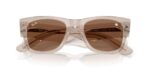 RAY-BAN RB0840S 68701A Mega wayfarer unisex γυαλιά ηλίου  με διαφανή ανοιχτό καφέ κοκάλινο σκελετό και σκούρους καφέ φακούς.