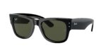 RAY-BAN RB0840S 901/31 Mega wayfarer, unisex γυαλιά ηλίου με μαύρο κοκάλινο σκελετό και πράσινους φακούς.