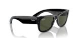 RAY-BAN RB0840S 901/31 Mega wayfarer, unisex γυαλιά ηλίου με μαύρο κοκάλινο σκελετό και πράσινους φακούς.