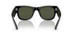RAY-BAN RB0840S 901/31 Mega wayfarer, unisex γυαλιά ηλίου με μαύρο κοκάλινο σκελετό και πράσινους φακούς.