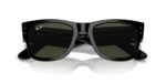 RAY-BAN RB0840S 901/31 Mega wayfarer, unisex γυαλιά ηλίου με μαύρο κοκάλινο σκελετό και πράσινους φακούς.