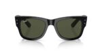 RAY-BAN RB0840S 901/31 Mega wayfarer, unisex γυαλιά ηλίου με μαύρο κοκάλινο σκελετό και πράσινους φακούς.