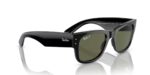 RAY-BAN RB0840S 901/58 Mega wayfarer, unisex γυαλιά ηλίου με μαύρο κοκάλινο σκελετό και πράσινους πολωτικούς φακούς.