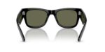 RAY-BAN RB0840S 901/58 Mega wayfarer, unisex γυαλιά ηλίου με μαύρο κοκάλινο σκελετό και πράσινους πολωτικούς φακούς.