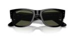 RAY-BAN RB0840S 901/58 Mega wayfarer, unisex γυαλιά ηλίου με μαύρο κοκάλινο σκελετό και πράσινους πολωτικούς φακούς.