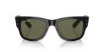 RAY-BAN RB0840S 901/58 Mega wayfarer, unisex γυαλιά ηλίου με μαύρο κοκάλινο σκελετό και πράσινους πολωτικούς φακούς.