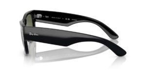 RAY-BAN RB0840S 901/58 Mega wayfarer, unisex γυαλιά ηλίου με μαύρο κοκάλινο σκελετό και πράσινους πολωτικούς φακούς.