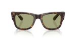 RAY-BAN RB0840S 902/4E Mega wayfarer, unisex γυαλιά ηλίου με Havana κοκάλινο σκελετό και φακούς σε πράσινο του μπουκαλιού.