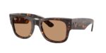 RAY-BAN RB0840S 902/53 Mega wayfarer, unisex γυαλιά ηλίου με Havana κοκάλινο σκελετό και καφέ φακούς.