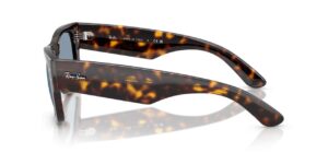 RAY-BAN RB0840S 902/56 Mega wayfarer, unisex γυαλιά ηλίου με Havana κοκάλινο σκελετό και μπλε φακούς.