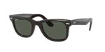 RAY-BAN RB2140 902/58 Wayfarer, unisex γυαλιά ηλίου με κοκάλινο σκελετό ταρταρούγα και πράσινους πολωτικούς φακούς.