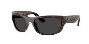 unisex γυαλιά ηλίου RAY-BAN RB2289 902/48 Mega balorama με κοκάλινο σκελετό χρώματος havana και μαύρους πολωτικούς φακούς.