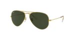RAY-BAN RB3025 001 Aviator Large Metal, unisex γυαλιά ηλίου με μεταλλικό σκελετό σε χρυσό χρώμα και πράσινους φακούς G-15.