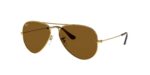 RAY-BAN RB3025 001/33 Aviator Large Metal, unisex γυαλιά ηλίου με μεταλλικό σκελετό Arista χρυσό και καφέ φακούς B-15.