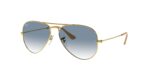 RAY-BAN RB3025 001/3F Aviator Large Metal, unisex γυαλιά ηλίου με μεταλλικό σκελετό Arista χρυσό και ανοιχτούς μπλε φακούς.
