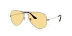 RAY-BAN RB3025 004/R6 Aviator Large Metal, unisex γυαλιά ηλίου με μεταλλικό σκελετό γκρι μεταλλικό και κίτρινους φακούς.