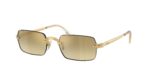 Unisex γυαλιά ηλίου RAY-BAN RB3928 001/7I με rimless Arista χρυσό σκελετό και καφέ με χρυσό ντεγκραντέ καθρέφτη.