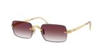 Unisex γυαλιά ηλίου RAY-BAN RB3928 001/8H με rimless Arista χρυσό σκελετό και διαφανείς ντεγκραντέ σκούρους βιολετί φακούς.