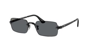 Unisex γυαλιά ηλίου RAY-BAN RB3928 002/81 με rimless μαύρο σκελετό και σκούρους γκρι πολωτικούς φακούς.