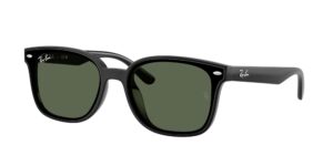 unisex γυαλιά ηλίου RAY-BAN RB4461D 601/71 με μαύρο κοκάλινο σκελετό και σκούρους πράσινους φακούς.