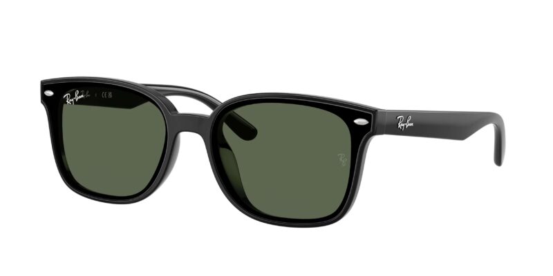 unisex γυαλιά ηλίου RAY-BAN RB4461D 601/71 με μαύρο κοκάλινο σκελετό και σκούρους πράσινους φακούς.